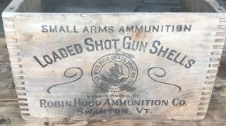 Robin Hood Loaded Shot Gun Shell Wood Box Indian Black Powder