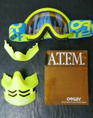 Vintage Motocross Oakley Goggles & Nos Atfm Face Mask