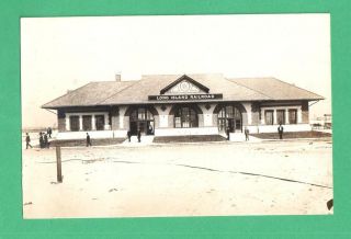 Scarce Vintage Rppc Postcard Long Beach Long Island Railroad Depot Nassau Co.