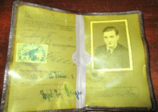 1938 German Wwii Vehicle Drivers License Rudolph Krug In Leather Holder