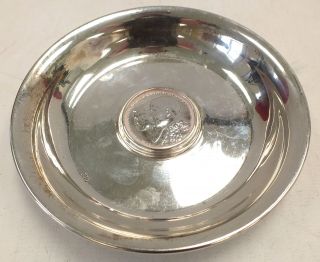 Vintage 1964 Russian 900 Silver Dish With Embossed Centre - E10