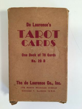 Vtg.  De Laurence ' s Tarot Cards No.  20 D - Yellow Variant & Orange Back 2