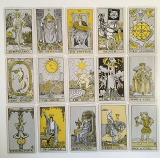 Vtg.  De Laurence ' s Tarot Cards No.  20 D - Yellow Variant & Orange Back 5