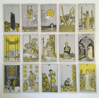 Vtg.  De Laurence ' s Tarot Cards No.  20 D - Yellow Variant & Orange Back 8