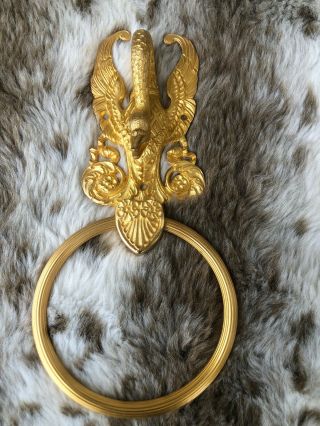VTG SHERLE WAGNER 24KGOLD PLATED GOOSE WALL TOWEL RING,  ROBE HOOK,  SOAP DISH 2