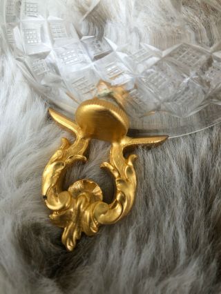 VTG SHERLE WAGNER 24KGOLD PLATED GOOSE WALL TOWEL RING,  ROBE HOOK,  SOAP DISH 9
