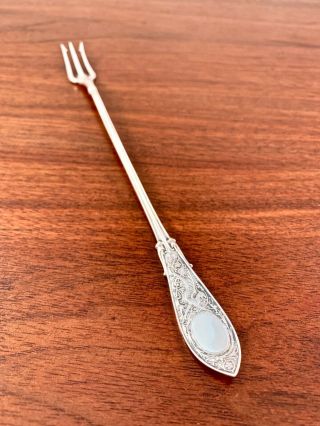 Whiting Mfg Co.  Sterling Silver Long Handled Olive Fork: Arabesque 1875
