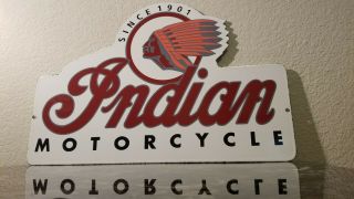 Vintage Indian Motorcycles Porcelain Gas American Bike Service Sales Dealer Sign