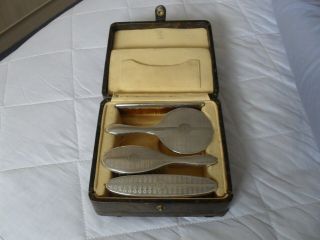 Boxed Antique Solid Silver Dressing Table Set Hallmarked Birmingham 1923