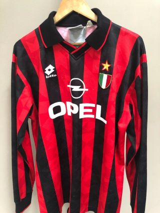 Vintage Ac Milan Lotto Home Football Shirt Rare Long Sleeve Jersey Size Xxl