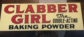 Vintage Tin Advertising Sign Double Sided Clabber Girl Baking Soda.  1950 