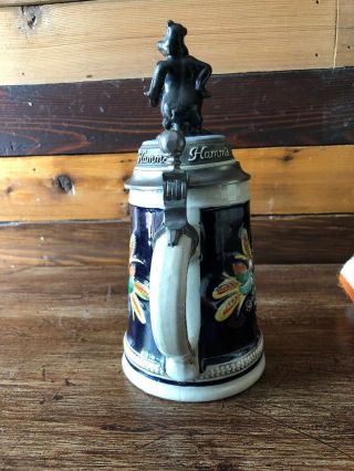 HAMM ' S Beer Bear STEIN Gerz w.  Germany Vintage lidded 9 