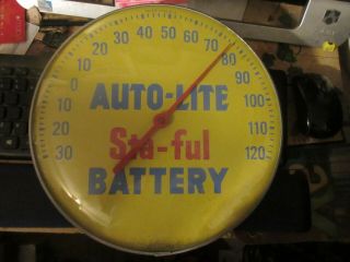 Vintage Auto - Lite Sta - Ful Battery Thermometer 12 " Barn Find