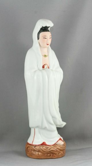 One Of A Kind Vintage Chinese Blanc De Chine 德化白瓷 Porcelain Guan Yin Statue 2