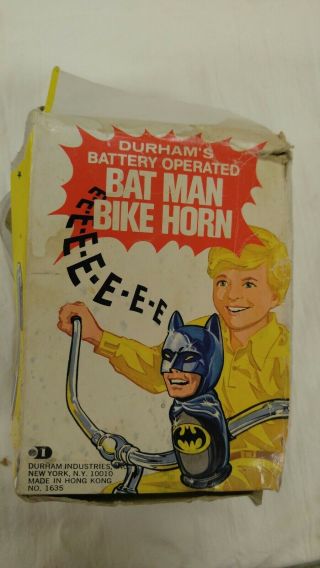 Very Rare Vintage Durham ' s Batman Bike Horn Bicycle Bat Man Comic dc 2