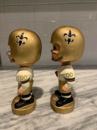 2 Vintage Orleans Saints Bobblehead Nodder Pair 1967 1960s 2