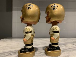 2 Vintage Orleans Saints Bobblehead Nodder Pair 1967 1960s 5