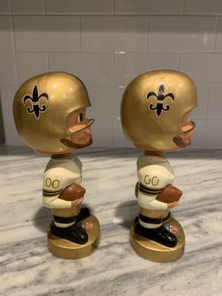 2 Vintage Orleans Saints Bobblehead Nodder Pair 1967 1960s 7