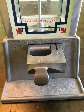 Vintage 1¢ Gumball Peanut Machine Penny Arcade Metal Glass 5