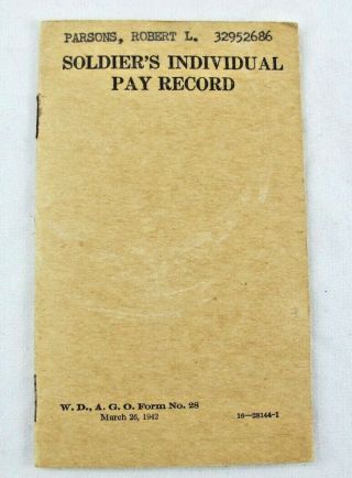 Wwii Booklet Soldier 