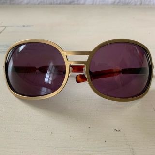 Vintage Christian Roth Sunglasses Series 2700 Handmade Italy Metal Gold Color