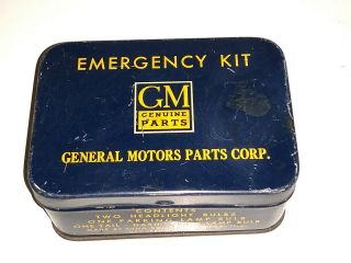 Vintage/antique Tin Gm Emergency Kit General Motors Parts Car Lamp Bulb 1940’s