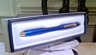 Cross Vintage Royal Blue Century Classic Ballpoint Pen Gold Trim Usa