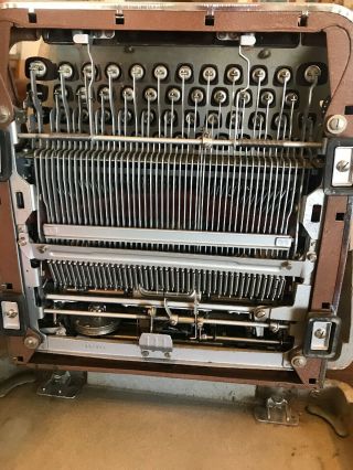Vintage Olympia Werke West Germany Light Brown Metal Portable Typewriter w/ Case 3