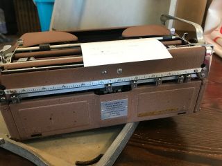 Vintage Olympia Werke West Germany Light Brown Metal Portable Typewriter w/ Case 4