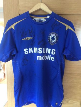 Vintage Hand Signed 2005 Chelsea Football Shirt