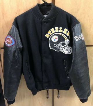 Vintage Pittsburgh Steelers Chalk Line Varsity Letterman Jacket,  Adult Medium