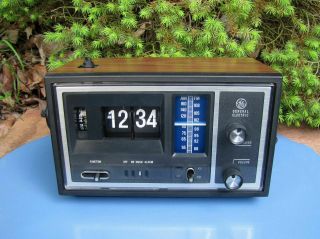 Vintage Ge General Electric Fm/am Copal Flip Number Clock Radio 7 - 4426c