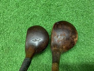 Antique hickory wood shaft Golf Clubs and Vintage Stovepipe Bag 4