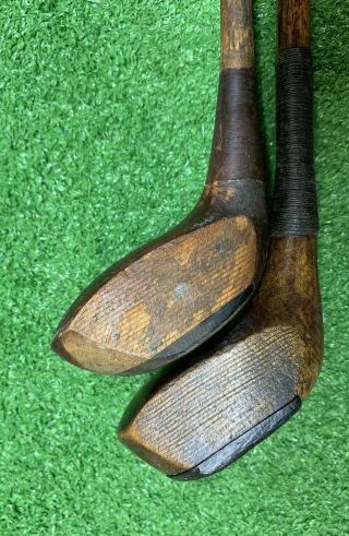Antique hickory wood shaft Golf Clubs and Vintage Stovepipe Bag 6