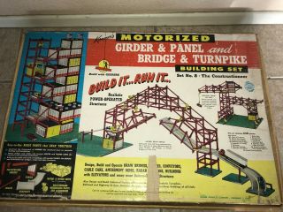 Vintage 1960 Kenners Motorized Girder Panel Bridge & Turnpike Building Set 8