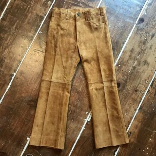 Vintage Levi’s Big E Leather Pants Vtg 60s Unisex 32 Waist Rough Out Suede Jeans