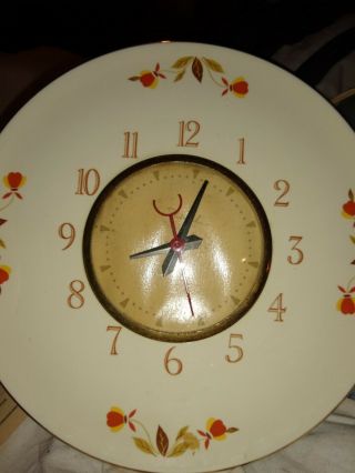 Vintage Hall China Clock Jewel Tea Autumn Leaf