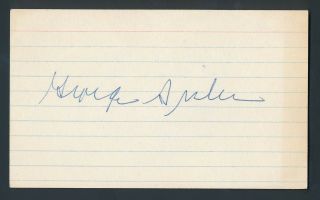 1915 George Sisler Baseball Hof Vintage Signed Index Card