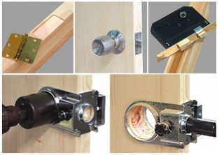 Door Lock Installation Mortising Jig Tool Kit Set Woodworking Drill Hinge Clamp 2