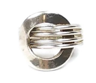 Mid Century Modernist Sterling Silver 925 Ptp Mexico Geometric Size 10 Ring