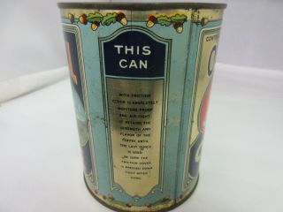 VINTAGE ADVERTISING OAK HILL BRAND COFFEE TIN CAN GRAPHICS 961 - O 4