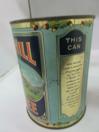 VINTAGE ADVERTISING OAK HILL BRAND COFFEE TIN CAN GRAPHICS 961 - O 8