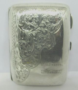 Sterling Hallmarked Silver Vintage Art Deco Antique Cigarette Case 1906