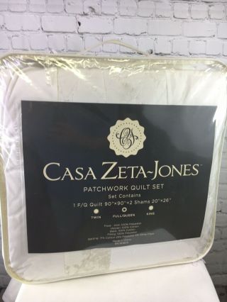 Casa Zeta - Jones Antique Patchwork Quilt Set Full/queen Qvc Shams
