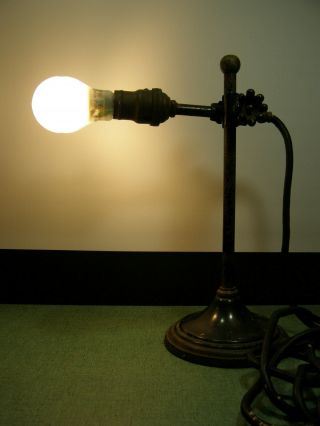Vintage Antique Lab Light Cast Iron Base Bryant Socket Emil Greiner 2