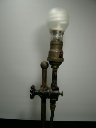 Vintage Antique Lab Light Cast Iron Base Bryant Socket Emil Greiner 5