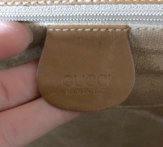 Authentic Vintage GUCCI monogram GG Tapestry Brown LEATHER purse BAG Clutch 7