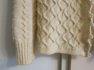 CHLOE Italy vintage ivory cable knit sweater button front cardigan T/L BREBIS 3