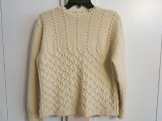 CHLOE Italy vintage ivory cable knit sweater button front cardigan T/L BREBIS 5