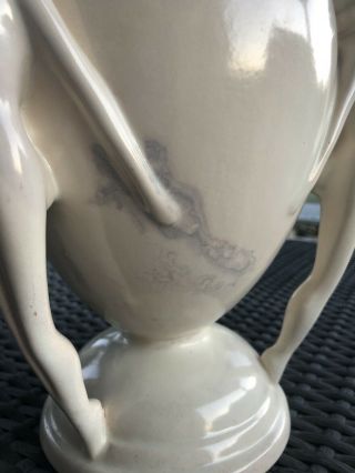 Exquisite RumRill 570 Ivory Stamped Art Deco Athena Triple Nude Vase Rare 1930’s 5